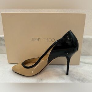 Jimmy Choo Size 37/7 Nude+Black Heels